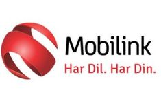 the logo for moblinik has been changed to red and white with black letters