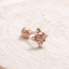 14K 18K Solid Gold Genuine Brown Diamond & Cognac Diamonds Accent Stud, Cartilage, Tragus, Helix, Co Internally Threaded Rose Gold Earrings, 14k, Anniversary Rose Gold Sterling Silver Piercings, Gold Diamond Cartilage Earrings As Gift, Pierced 14k Gold Cartilage Earrings For Wedding, 14k Gold Pierced Cartilage Earrings For Wedding, 14k Rose Gold Cartilage Earrings, Dainty 14k Rose Gold Piercings, Delicate Rose Gold Single Cartilage Earring, Gold Fine Jewelry Piercings For Wedding