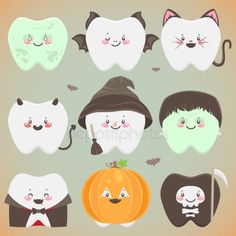 Descargar - Dientes de Halloween — Ilustración de Stock Dentist Halloween, Halloween Teeth, Teeth Illustration, Dental Social Media, Tooth Cartoon, Dental Posts, Teeth Art, Kedokteran Gigi, Dental Fun