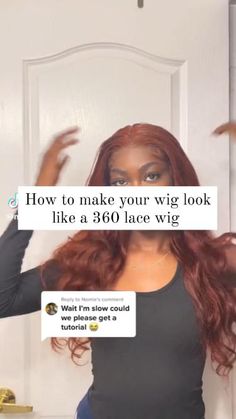 Amazing tip for turning your frontal wig into a 360-lace wig! Is this helpful? Like, Share & Save Video tutorial – naeyeboah 360 Lace Frontal Wig Brown, Ways To Style A Wig Hairstyles, How To Do Lace Front Edges, How To Style Bob Wig With Scarf, Styling A Frontal Wig, Wig Density Chart, How To Style Wigs Hairstyles, Wig Reinstall Tutorials, 360 Lace Wig Hairstyles