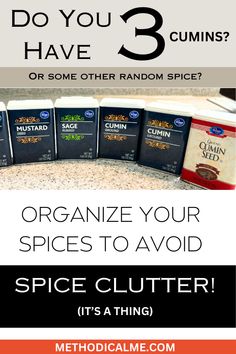 an advertisement for spice clutter with the text do you have 3 cumins or some other random spice?