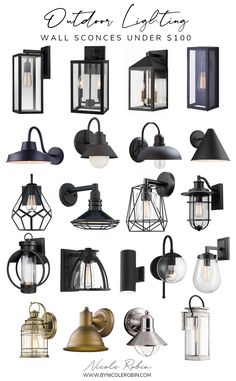 the different types of outdoor lights are shown