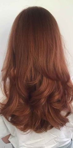 Copper Brown Layered Hair, Medium Length Haircut Red Hair Straight, Layered Hair Medium Ginger, Curtain Bangs Long Hair Layers Ginger, Layered Red Hair Medium, Layered Auburn Hair, Copper Hair Curtain Bangs, Medium Length Red Hair With Layers, Curtain Bangs Redhead