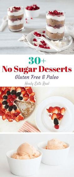 no sugar desserts gluten free and palen with fresh berries on top