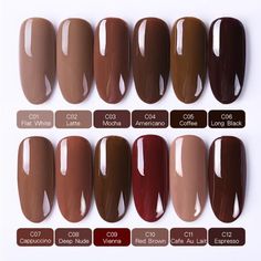 Membentuk Alis, Kutek Disney, Fall Gel Nails, Gel Set, Gel Nail Colors, Beginners Knitting, Fall Nail Colors, Neutral Nails, Brown Nails