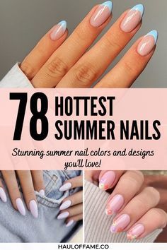 Get your nails ready for fall with these cozy and warm designs! 🍂 Think rich colors and autumnal patterns that perfectly capture the season. #NailInspo #FallNails Short Summer Acrylic Nails Almond French, Short Almond Nails Summer Designs, Simple Nail Ideas For Summer Almond, Almond Short Summer Nails, Summer Nails Inspiration Almond Shape, Cute Short Acrylic Nails Almond Summer, Acrylic Nail Designs 2023 Trends, Summer Nails Colors Almond Shape, Summer Color Almond Nails