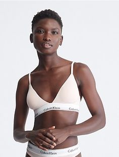 Trendy Everyday Sports Bra, Trendy Cotton Bra For Loungewear, White Sports Bra With Soft Touch, Light Support Sports Bra With Minimal Stretch, Calvin Klein Bralette, Cotton Bralette, Triangle Bralette, Everyday Bra, Bra Panty