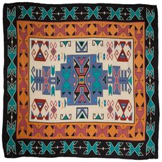 Wyoming Traders Southwest #10 Sandstone/Black Scarf, SWSB Black Bohemian Silk Scarf, Southwest Print, Silk Bandana, Tractor Supplies, Printed Silk Scarf, Bandana Scarf, Tractor Supply, Black Scarf, Printed Silk