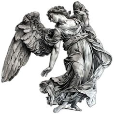 Cool Tattoo Master Files Angel Engraving, Maria Tattoo, Cherub Art, Archangel Tattoo, Hyper Realistic Tattoo, Biblical Artwork, Engraving Tattoo, Ancient Greek Sculpture, Cool Tattoo