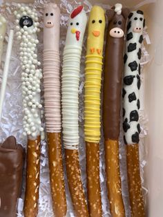 an assortment of different shaped food items in a box