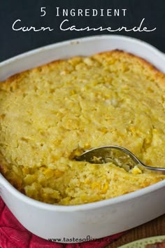 a close up of a spoon in a casserole