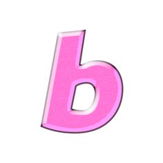 the letter b is pink and white in color