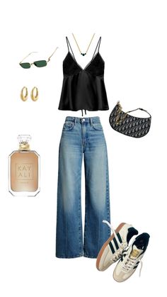 Denim Pants Outfit, Concert Outfit Summer, Beauty Vibes, Dressy Casual Outfits, Outfit Layout, Uni Outfits, Causal Outfits, Trendy Collection, Hippie Outfits