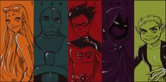 One team by Gretlusky on DeviantArt Teen Titans Show, Teen Titans Starfire, Kurama Naruto