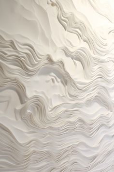 a white wall with wavy lines on it