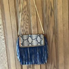 New, Never Used. No Scratches, Stains, Cuts Or Ink Marks. A Lovely Bag Blue Fringe Bags For Daily Use, Blue Fringe Tote Shoulder Bag, Blue Fringe Shoulder Bag For Daily Use, Fringe Bags, Sam Edelman, Crossbody Bags, Color Blue, Bag Lady, Women Shopping