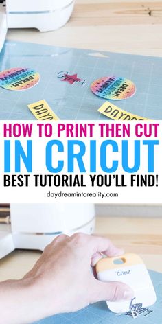 a person using a cricut machine with the text how to print them out in cricut