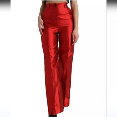 Slight Pull In Fabric Sew Photo Waist Flat 16" (32" Hip Flat 21" (42") M Pants, Pants Color, Sewing Fabric, Pant Jumpsuit, Dolce And Gabbana, Pants For Women, Sewing, Pants, Red