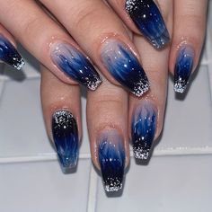 Faster shipping. Better service Navy Blue Nail Designs, Insta Nails, Navy Blue Nails, Ballet Nails, Pretty Gel Nails, Blue Nail Designs