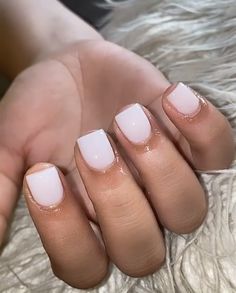 Nude Square Acrylic Nails Short, Short Nails Overlay, Real Short Acrylic Nails, Short Nail Overlay Ideas, Overlay Nails Short, Really Short Acrylic Nails, Short Overlay Nails, Nail Overlay Ideas, Acrylic Overlay Nails Short