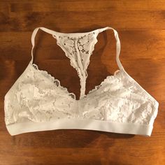 This Bralette Is Nwot. It’s Delicate White Lace With An Adjustable Racerback. Thanks For Checking Out My Closet. Offers Welcome! Adjustable Summer Bra, Adjustable Bra For Summer, Lacey Bra, Gingham Jacket, Lace Halter Bralette, Nike Acg Jacket, Pink Bralette, Black Lace Bralette, Bow Detail Dress