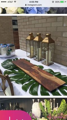 the table is decorated with flowers and candles