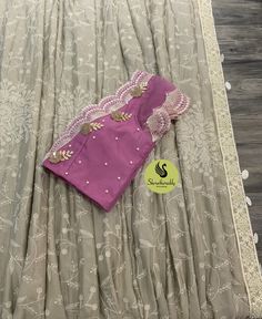 Neon Saree, Georgette Saree Party Wear, Casual Blouse Designs, Saree Styling, Blouse Works, Embroidery Sarees