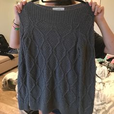 Super Cozy, Never Worn, Oversized Sweaters Oversized, Colorful Sweaters, Scoop Neck, Sweaters For Women, Loft, Grey, Women Shopping, Color