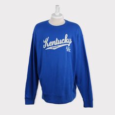 90s University of Kentucky UK wildcats sweatshirt/ 2XL 💯 SATISFACTION AND AUTHENTICITY ⭐ MEASUREMENTS (when laid flat) Size on Tag: 2XL Length: 86cm or 34 inches Armpit to armpit: 73cm or 29 inches ⭐ CONDITION 9/10 (Very good) Details: No holes Material: Cotton Color: Blue Brand: J America Throwback Long Sleeve Tops With Team Logo, Collegiate Long Sleeve Sweatshirt With Team Logo, Throwback Long Sleeve Tops For Game Day, Throwback Team Logo Long Sleeve Sweatshirt, Throwback Long Sleeve Team Logo Sweatshirt, Long Sleeve College Sweats With Logo Print, Throwback College Sweatshirt In Relaxed Fit, Throwback College Sweatshirt With Relaxed Fit, Throwback Relaxed Fit College Sweatshirt