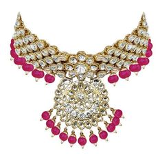 This set consists of Choker Necklace and Long Necklace , 1 Pair Of Earrings , Maang Tikka . Perfect accessory for every jewelry box. Product Features:   Color: Pink Material: Alloy Occasion: Wedding Product Weight: 50 grams Product Dimensions: 3 cm Height x 4 cm Breadth x 6 cm Length Rani Pink, Bridal Pearl Necklace, Bridal Choker, Western Clothing, Bridal Necklace Set, Maang Tikka, Clothing Fabric, Wear Necklaces, Pearl Bridal