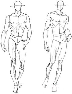 a line drawing of a man's body and torso in three different positions, from the front to the back