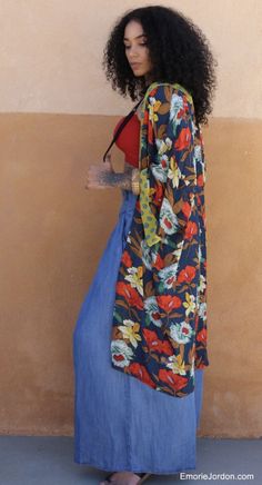 Floral Print, sheer islander Duster Bohemian Soul, Body Types, Wrap Dress, Floral Print, Floral Prints, My Style, Bedroom, Floral