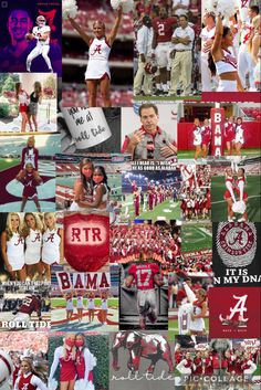 the collage shows many different sports teams and their names on each team's uniform