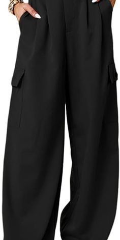 Our relaxed pants silhouette ends in straight ankle-length hemlines, making them versatile enough to pair with any type of shoe, from heels to sneakers. These pants are a must-have in any fashion-forward woman's wardrobe. Palazzo Dress, Cargo Pants Baggy, Womens Cargo, Casual Work Pants, Wide Leg Cargo Pants, Cargo Work Pants, High Waisted Wide Leg Pants, Military Pants, Pants Baggy