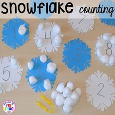 snowflake counting game for toddlers to practice counting