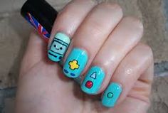 Adventure time nails Bmo Nails, Bmo Cosplay, Faded Nails, Step Stones