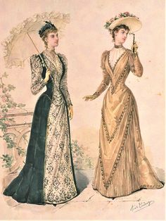 1870 Fashion Plate, 1890 Fashion Plate, 1890s Fashion Plates, La Belle Epoque Fashion, 1893 Fashion, 1901 Fashion, Edwardian Fashion Plates