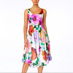 Never Worn Midi Floral Dress. Perfect For Bridal Festivities, Cocktail Parties, Or Kentucky Derby! Calvin Klein A-line Midi Dress For Spring, White Fit And Flare Midi Dress For Garden Party, Calvin Klein A-line Midi Summer Dress, Calvin Klein Summer Party Dress, Calvin Klein Midi Length Floral Print Dresses, Calvin Klein Floral Print Midi Dresses, Calvin Klein Midi Dress With Floral Print, Summer Floral Print Calvin Klein Dresses, Calvin Klein A-line Midi Dress For Summer