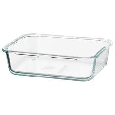 glass baking dish with lid on white background