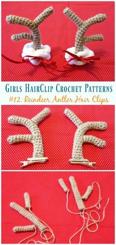 the instructions for how to make crochet hair clips