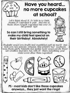 an advertisement for school supplies with the words have you heard no more cupcakes at school?