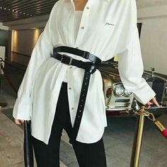 Women Belt Double Genuine Leather Band Solid Pattern Girdle Single Tongue Buckle #fashion #clothing #shoes #accessories #womensaccessories #belts (ebay link) Mode Inspo, Looks Style, Mode Inspiration, Look Fashion, White Shirt, Aesthetic Clothes, Fashion Inspo Outfits, Farmer, Korean Fashion