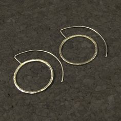 Modern Silver Hoops Unique Silver Earrings Different | Etsy Modern Round Cartilage Earrings With Ear Wire, Hammered Minimalist Adjustable Earrings, Minimalist Hammered Adjustable Earrings, Nickel-free Minimalist Hoop Plug Earrings, Adjustable Hammered Minimalist Earrings, Organic Earrings, Bijoux Fil Aluminium, Earrings Unique, Large Hoop Earrings