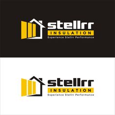 the logo for stellar insulation is shown in two different colors and font, as well as an