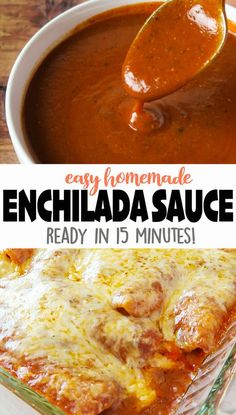 easy homemade enchilada sauce is ready in 15 minutes and it's so delicious