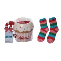 Cupcake Mug & Socks Gift Set Cozy Multicolor Socks For Gift, Cozy Multicolor Socks For Gifts, Cozy Multicolor Socks As Gift, Cozy Soft Socks For Gifts, Cozy Super Soft Socks As Gift, Cozy Super Soft Socks For Gifts, Cupcake Mug, Set Socks, Flags Of European Countries