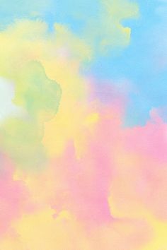 an abstract painting with pastel colors in the sky