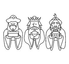 the three wise men are sitting down and one is holding a piece of bread