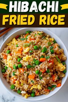 a bowl filled with fried rice and vegetables