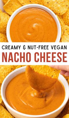 creamy and nut - free vegan nacho cheese dip is the perfect appetizer for any party